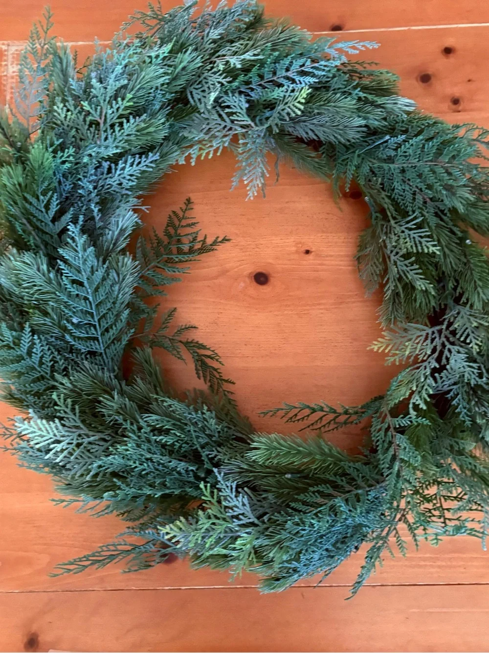 Pottery Barn Kids 30” Vintage Faux Lit Cedar Wreath, Battery operated, New